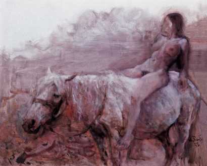 何多苓 1993年作 骑马的女人
